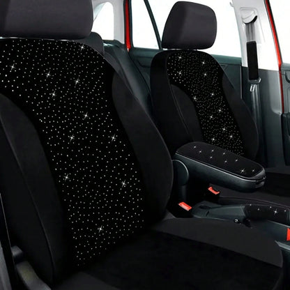 Diamond Black Car Seat Covers 9pcs 5 Seater Breathable All Season Comfort Stylish Design For Cars SUVs Trucks