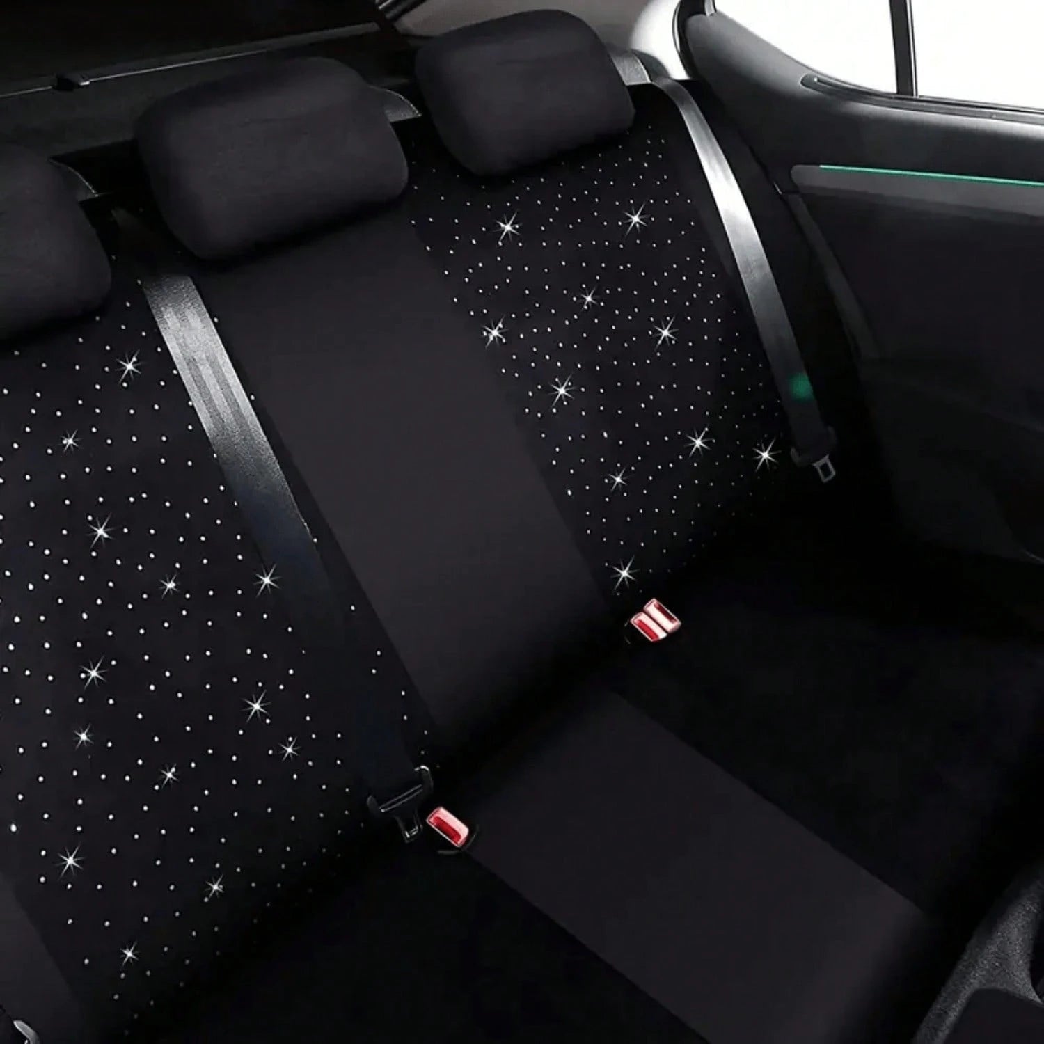 Diamond Black Car Seat Covers 9pcs 5 Seater Breathable All Season Comfort Stylish Design For Cars SUVs Trucks