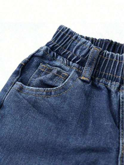 Disney Toy Story Patterned Baby Loose-Fitting Straight-Leg Jeans Are Perfect For Spring/Summer Casual Vacations, Western Street Style, And Party Wear.