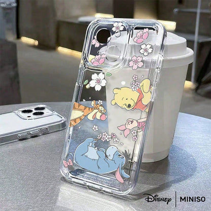 Disney Winnie The Pooh Sakura Flower Phone Case Compatible With IPhone 17/17 Pro/17 Pro Max/17 Air/16/15/14/13/12/11/X Series, IPhone 17 Pro Max Phone Case, IPhone 17 Pro Phone Case, IPhone 17 Phone C