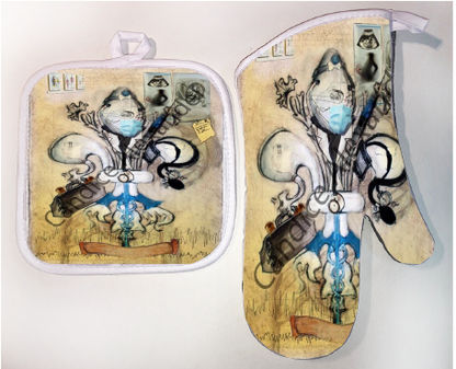 Pot Holder & Oven Mitt Set