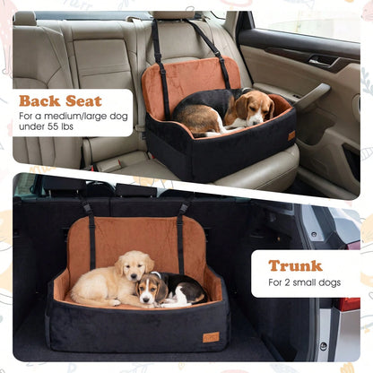 Dog Car Seat For Medium & Large Dogs Up To 55 LbsFoam Dog Booster Seat For Back