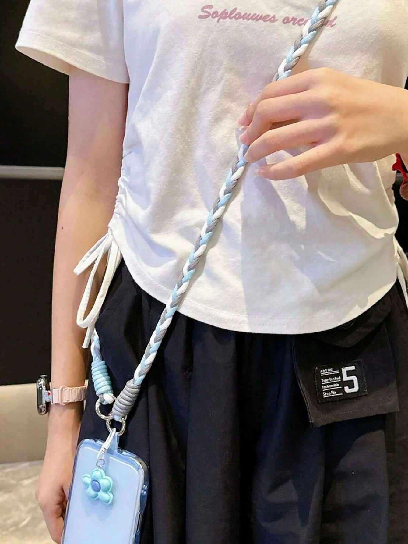 Dopamine Color Ins Style Cloud & Star Phone Lanyard Wrist Strap, Suitable For Phone/Camera, Multi-Functional Keychain Bag Pendant