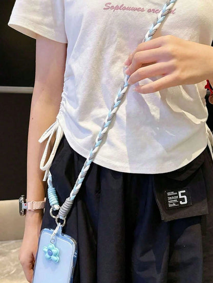 Dopamine Color Ins Style Cloud & Star Phone Lanyard Wrist Strap, Suitable For Phone/Camera, Multi-Functional Keychain Bag Pendant