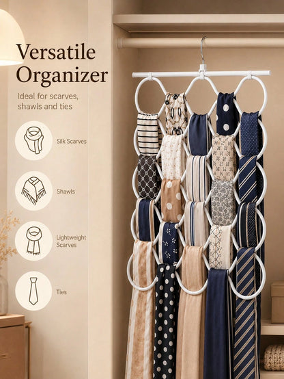 Dormitorio Esencial De Universidad, Organizador De Armario, Almacenamiento Y Organización, Ganchos Para Ropa, Ganchos Colgantes Multiusos Para Bufandas De Seda De 15 Orificios Para Chal, Corbata, Cint