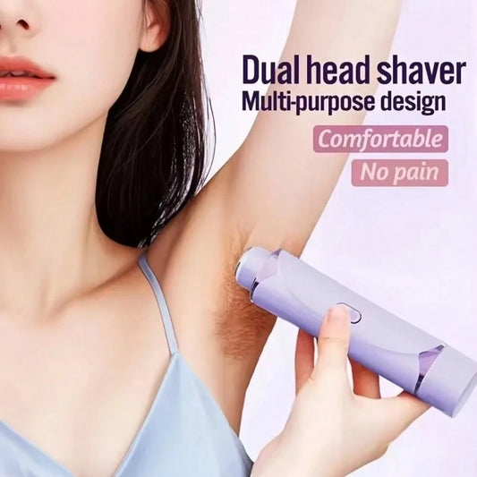 Double Beard Grooming Head Multi-Function Epilator USB Rechargeable Painless Women Hair Remover Mini Size Gentle Electric Shaver