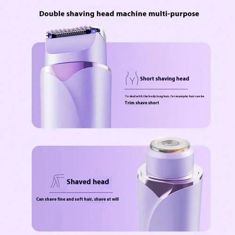 Double Beard Grooming Head Multi-Function Epilator USB Rechargeable Painless Women Hair Remover Mini Size Gentle Electric Shaver
