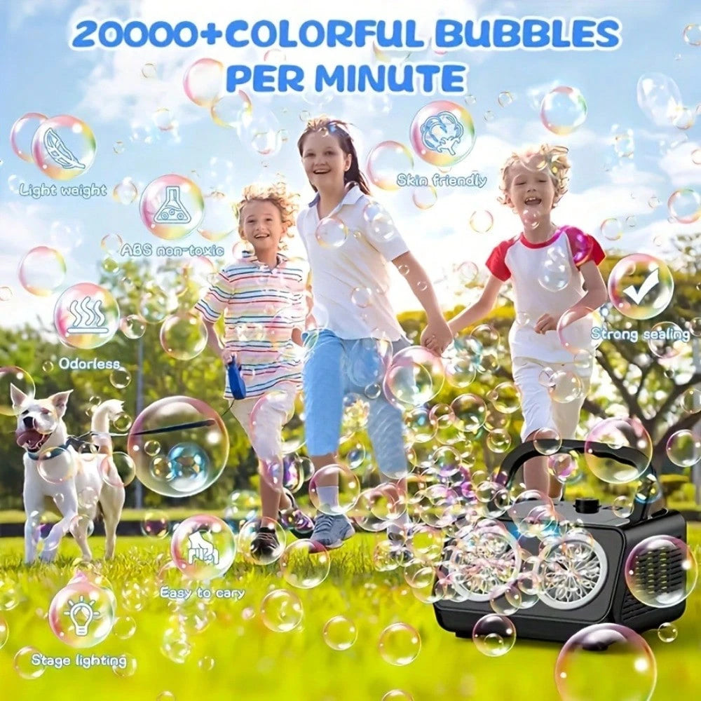 [Double Fan Bubble Machine] 1 Sets- Party Essential, Atmosphere Bubble Machine, Indoor And Outdoor Children's Toys, Wedding, Birthday, Halloween And Christmas Gifts (Excluding Batteries And Foam Liqu
