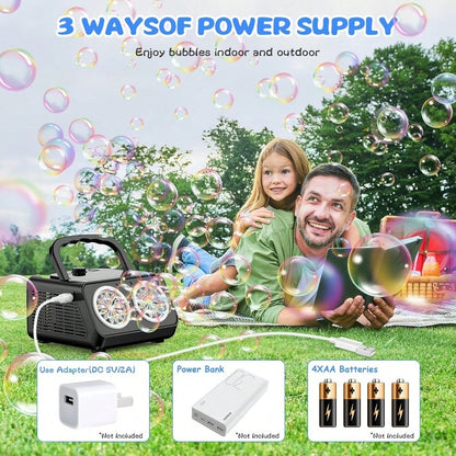 [Double Fan Bubble Machine] 1 Sets- Party Essential, Atmosphere Bubble Machine, Indoor And Outdoor Children's Toys, Wedding, Birthday, Halloween And Christmas Gifts (Excluding Batteries And Foam Liqu
