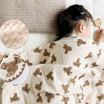 Double Layer Cotton Baby Blanket- 100x100cm Muslin Swaddle For Newborn, Breathable & Soft Receiving Blanket