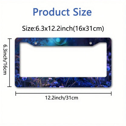 Dragonfly-Themed Metal License Plate Frame- 6.3x12.2- Durable, Rustproof & Easy Install- Decorative Car Front Plate Cover, Room Decor- Car Enthusiasts & Dragonfly Lovers- Great Car Owners & Home