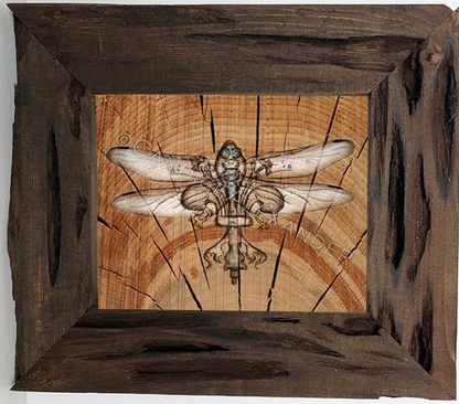 Candice Alexander, Fleur de Lis Artist Dragonfly fleur de lis in Louisiana Cypress Frame