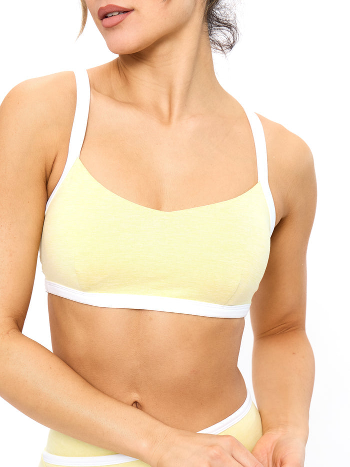 Dream Heather Contrast Sports Bra - Heather Sunbeam