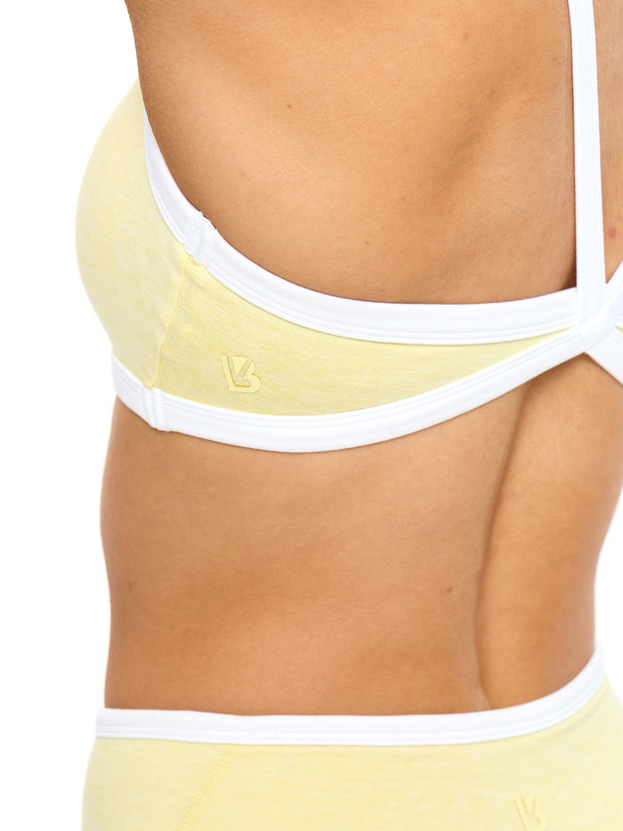 Dream Heather Contrast Sports Bra - Heather Sunbeam