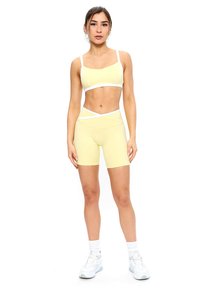 Dream Heather Contrast Sports Bra - Heather Sunbeam