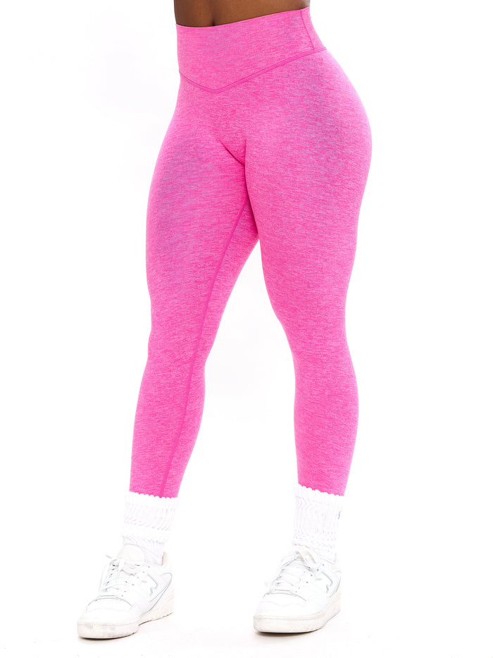 Dream Heathered Legging 26" - Candy Crush Pink