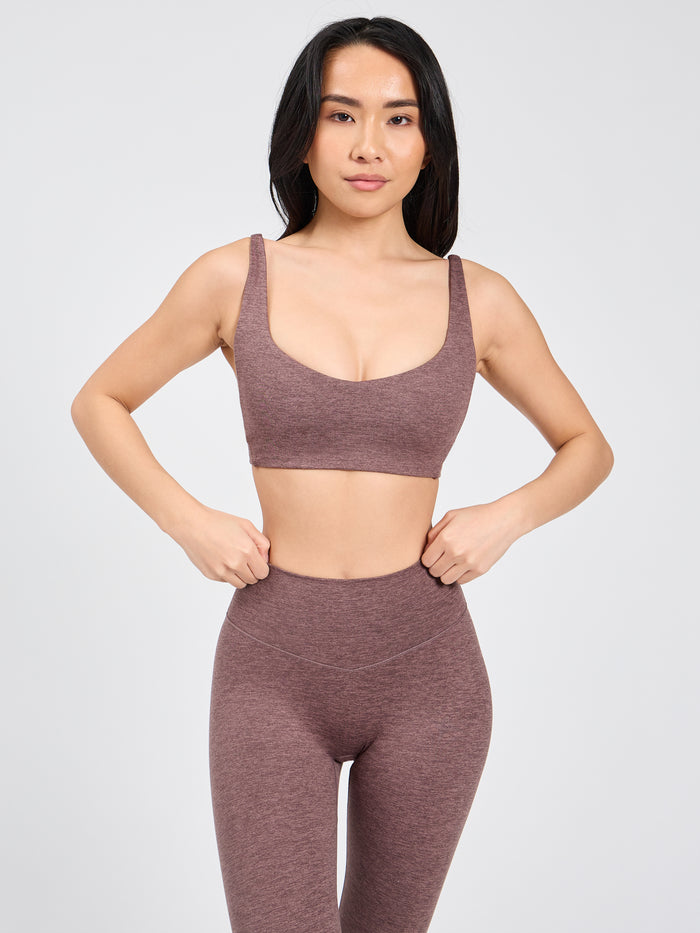 Dream Heathered Sports Bra - Mocha Berry