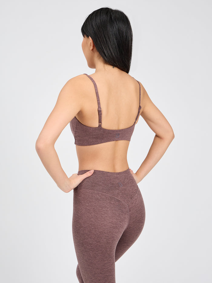 Dream Heathered Sports Bra - Mocha Berry