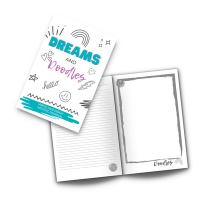 Kids Dreams and Doodles Write and Draw Artistic Journal for girls