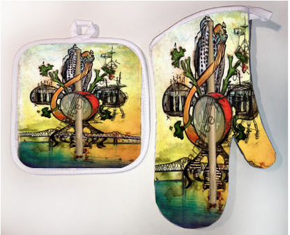 Pot Holder & Oven Mitt Set