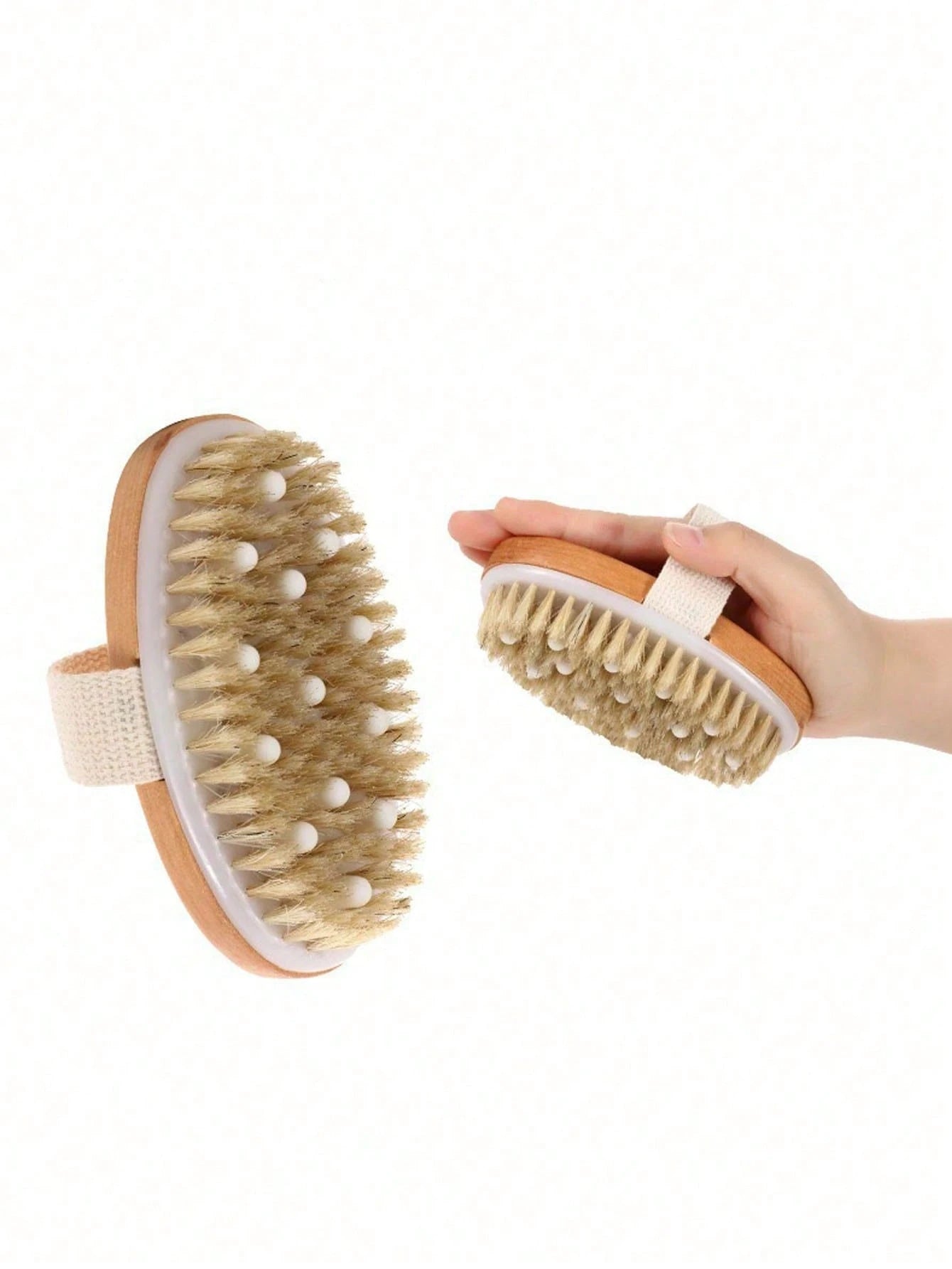 Dual-Purpose Wet & Dry Body Exfoliating Brush- Soft Bristles Gently Slough Off Dead Skin Naturally To Improve Skin Health And Radiance, A Supple Yet Sturdy Natural Massage Brush