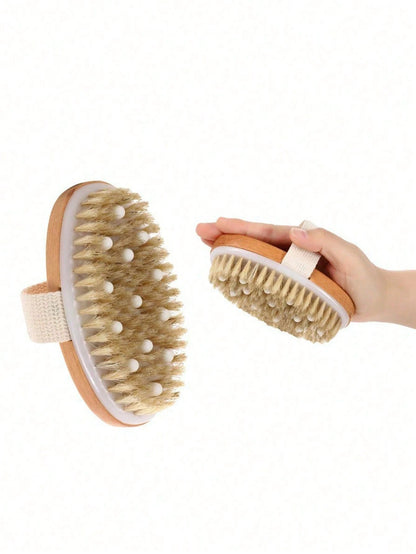 Dual-Purpose Wet & Dry Body Exfoliating Brush- Soft Bristles Gently Slough Off Dead Skin Naturally To Improve Skin Health And Radiance, A Supple Yet Sturdy Natural Massage Brush