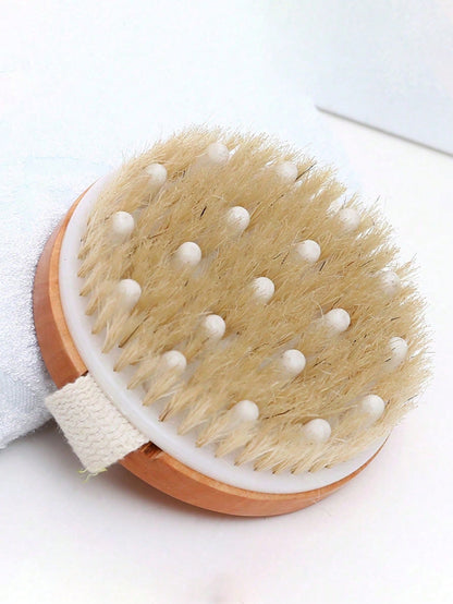 Dual-Purpose Wet & Dry Body Exfoliating Brush- Soft Bristles Gently Slough Off Dead Skin Naturally To Improve Skin Health And Radiance, A Supple Yet Sturdy Natural Massage Brush