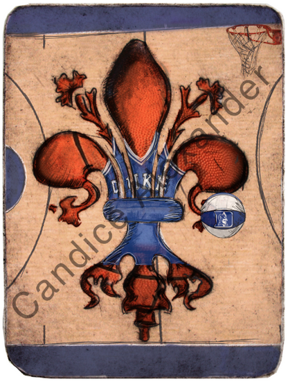 Duke Basketball Blue Devil Fleur De Lis Candice Alexander Fleur De Lis art by Candice Alexander, Louisiana Artist