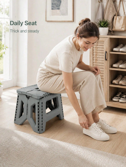 Durable And Foldable Plastic Step Stool, Easy To Carry, Space-Saving, Suitable For Adults And Families, Multi-Purpose Shoe Changing Stool, Folding Stool, Suitable For Indoor Places Such As Home, Kitch