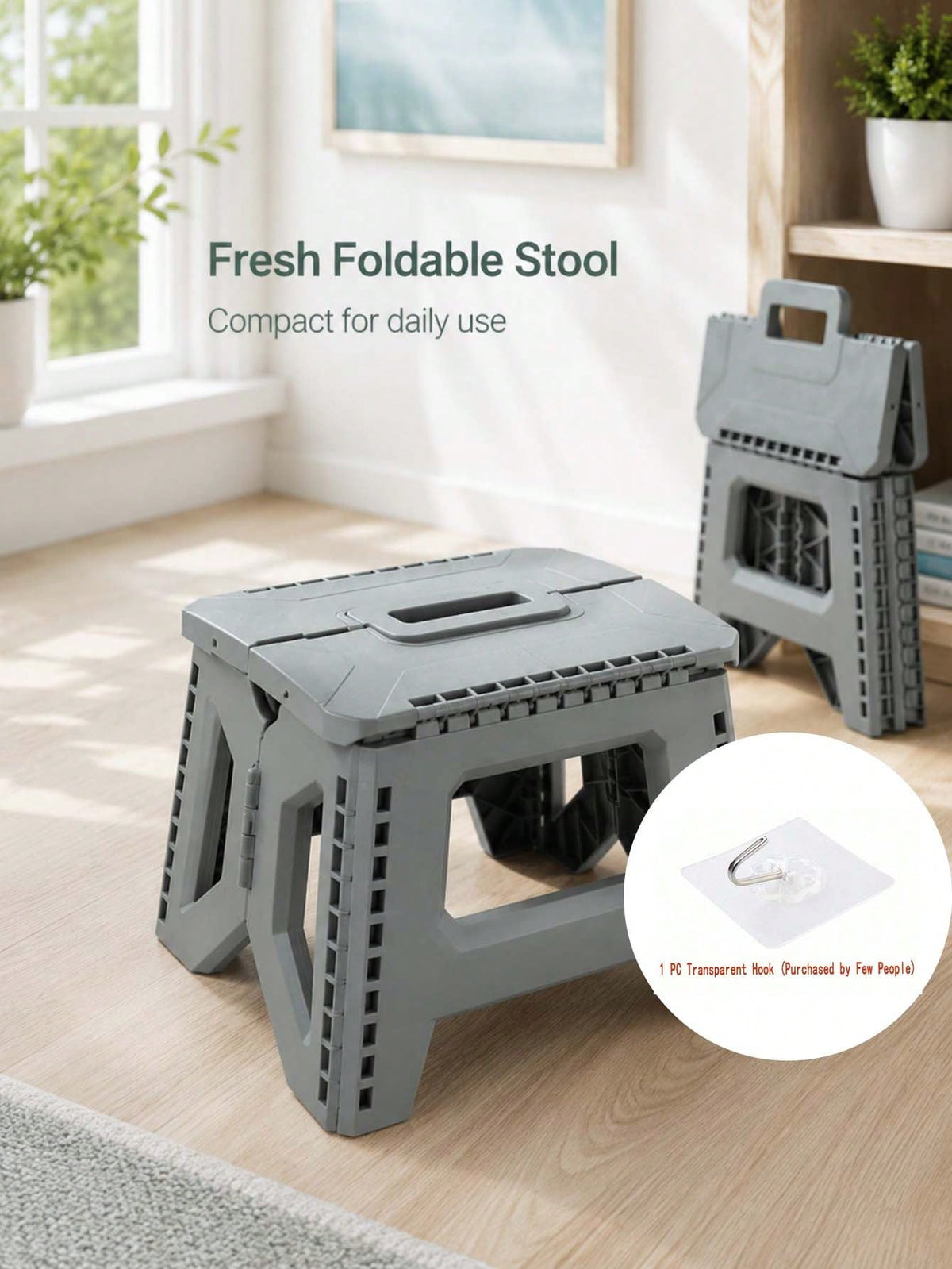 Durable And Foldable Plastic Step Stool, Easy To Carry, Space-Saving, Suitable For Adults And Families, Multi-Purpose Shoe Changing Stool, Folding Stool, Suitable For Indoor Places Such As Home, Kitch