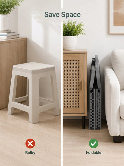 Durable And Foldable Plastic Step Stool, Easy To Carry, Space-Saving, Suitable For Adults And Families, Multi-Purpose Shoe Changing Stool, Folding Stool, Suitable For Indoor Places Such As Home, Kitch