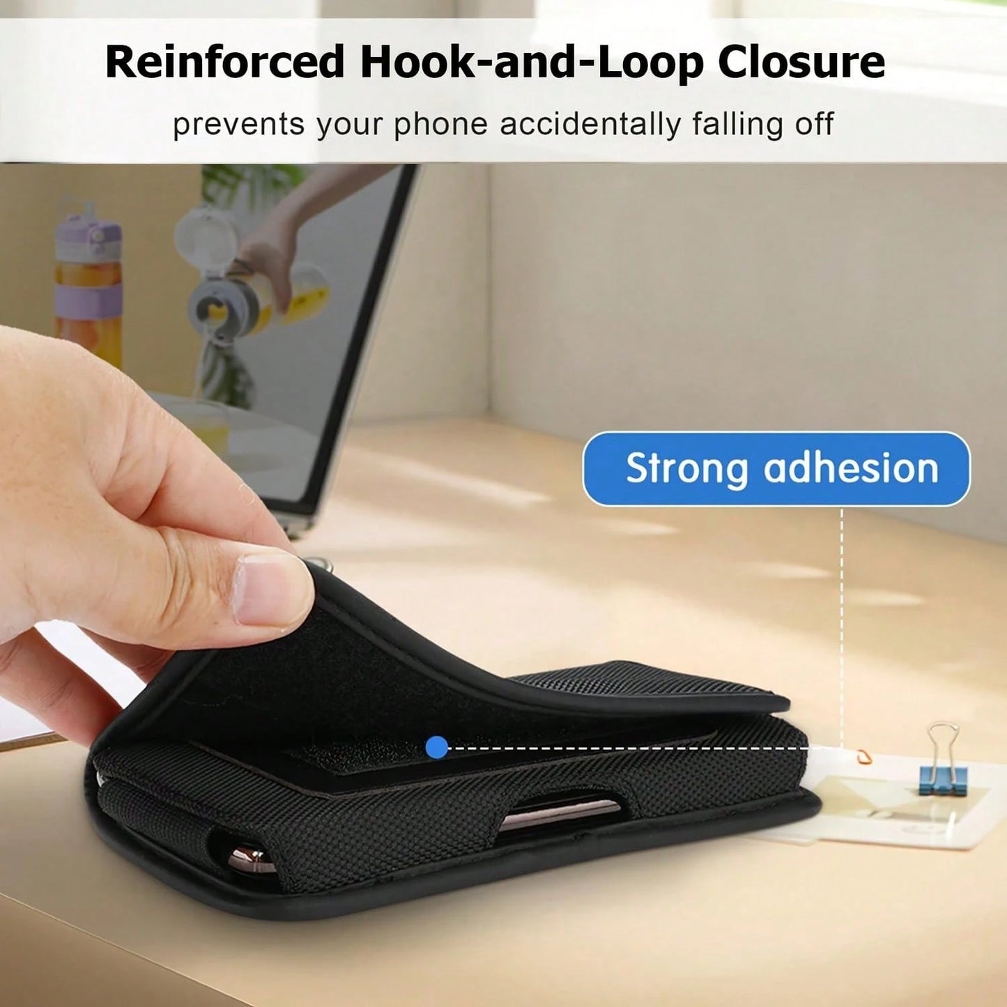 Durable Nylon Phone Waist Pouch, Compatible With IPhone 17/16/15 Pro Max & Plus, Men's Daily Waist Bag, With ID Card Holder, Fits Phone Case