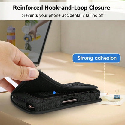 Durable Nylon Phone Waist Pouch, Compatible With IPhone 17/16/15 Pro Max & Plus, Men's Daily Waist Bag, With ID Card Holder, Fits Phone Case