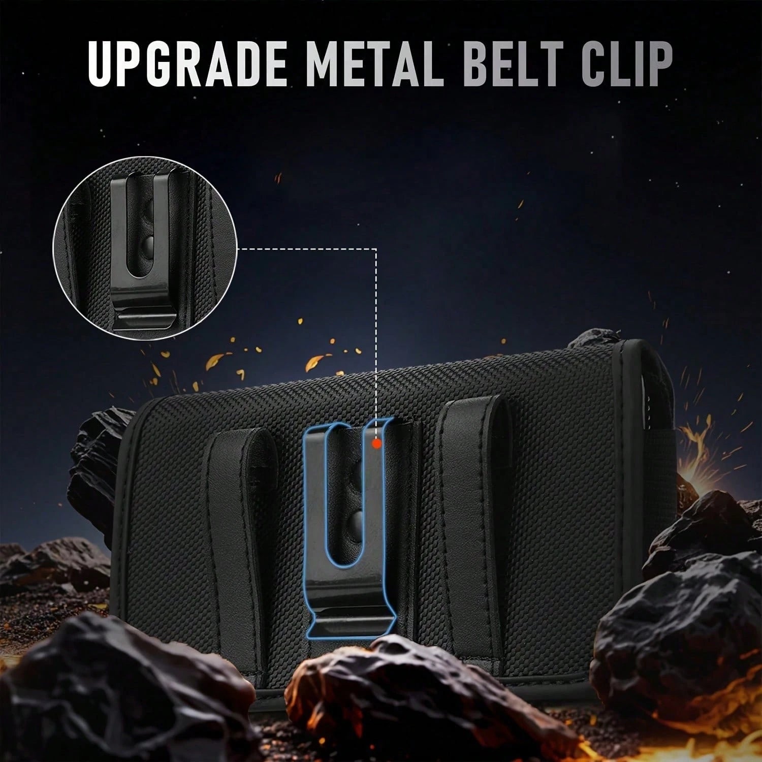 Durable Nylon Phone Waist Pouch, Compatible With IPhone 17/16/15 Pro Max & Plus, Men's Daily Waist Bag, With ID Card Holder, Fits Phone Case