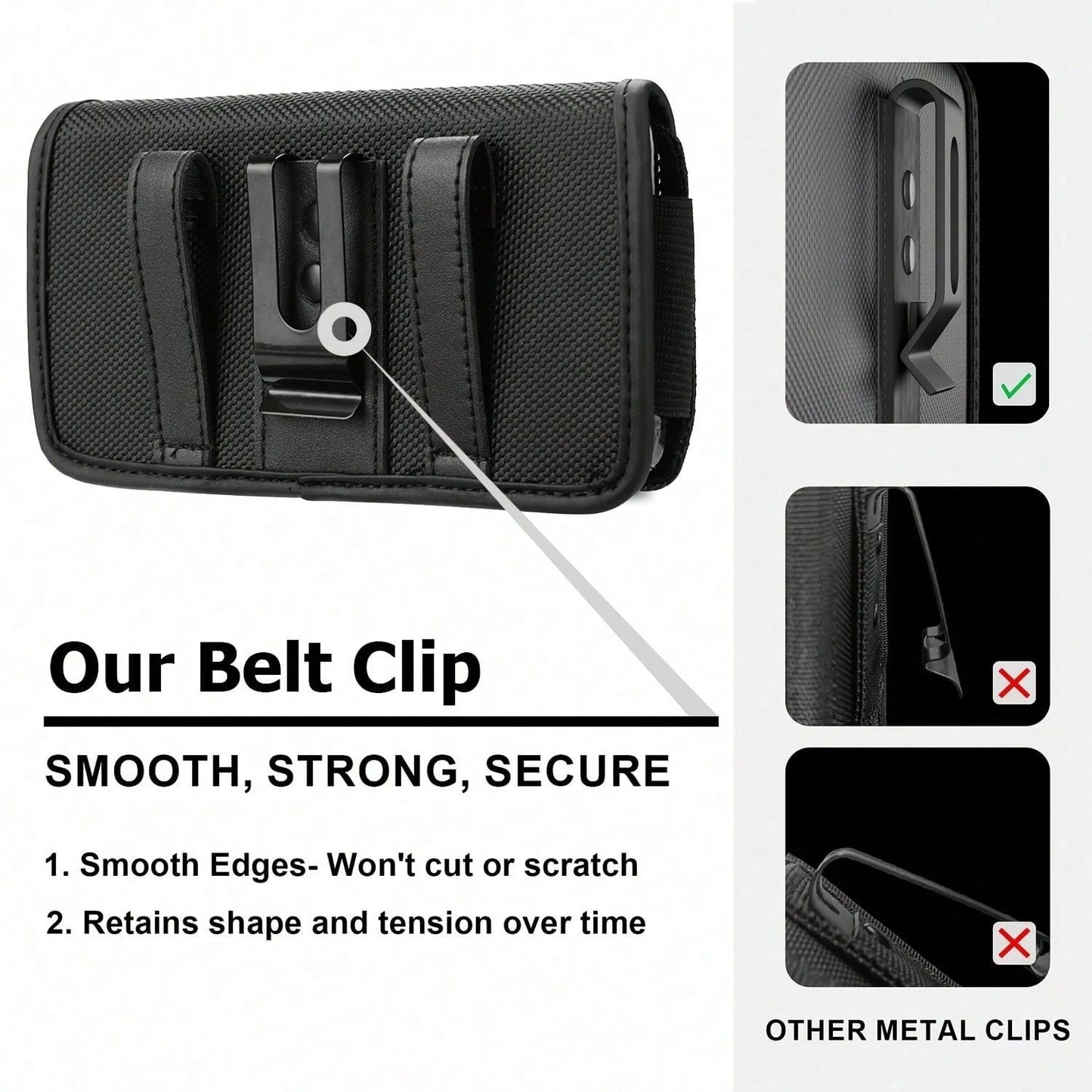 Durable Nylon Phone Waist Pouch, Compatible With IPhone 17/16/15 Pro Max & Plus, Men's Daily Waist Bag, With ID Card Holder, Fits Phone Case