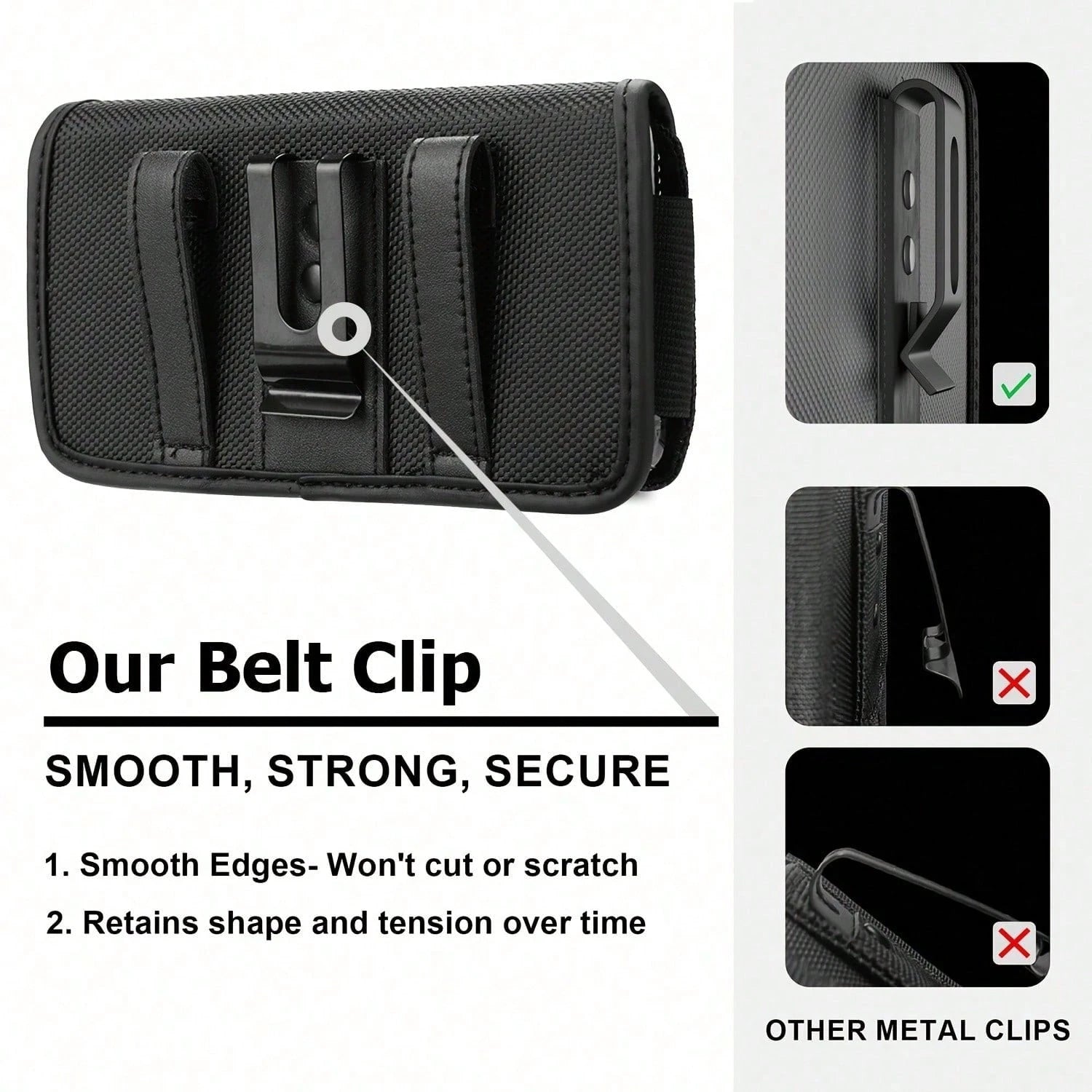 Durable Nylon Phone Waist Pouch, Compatible With IPhone 17/16/15 Pro Max & Plus, Men's Daily Waist Bag, With ID Card Holder, Fits Phone Case