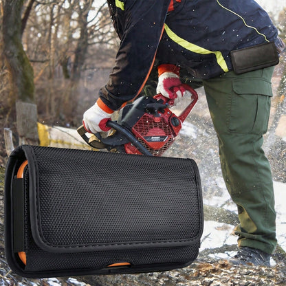 Durable Nylon Phone Waist Pouch, Compatible With IPhone 17/16/15 Pro Max & Plus, Men's Daily Waist Bag, With ID Card Holder, Fits Phone Case