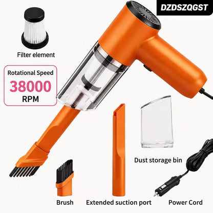 DZDSZQGST 5kpa Portable Mini Handheld Car Vacuum Cleaner- Strong Suction, Dry & Wet Cleaning, &Cute,Multifunctional For Pet Hair, Cat Hair (Super Power)-38000RPM