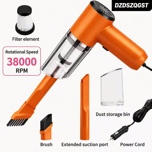 DZDSZQGST 5kpa Portable Mini Handheld Car Vacuum Cleaner- Strong Suction, Dry & Wet Cleaning, &Cute,Multifunctional For Pet Hair, Cat Hair (Super Power)-38000RPM