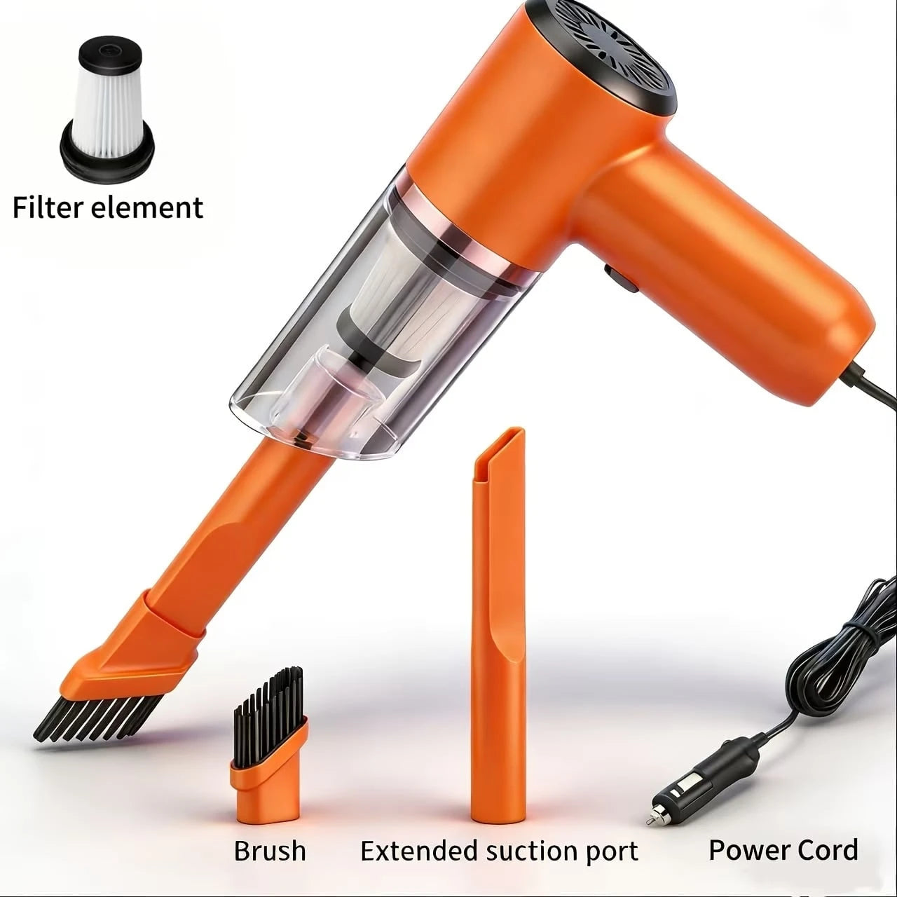 DZDSZQGST 5kpa Portable Mini Handheld Car Vacuum Cleaner- Strong Suction, Dry & Wet Cleaning, &Cute,Multifunctional For Pet Hair, Cat Hair (Super Power)-38000RPM