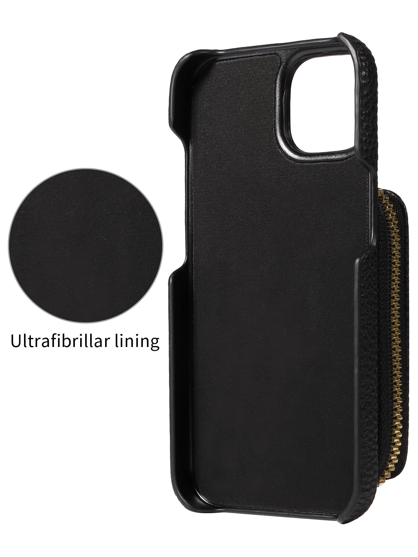 eaacaa 1pc Litchi Texture Multi-Function Multi-Card Slot Crossbody Zipper Accordion Card Holder Wallet Phone Case, PU Anti-Drop Anti-Theft Protection Cover Compatible With Apple 17e 17ProMax 16ProMax