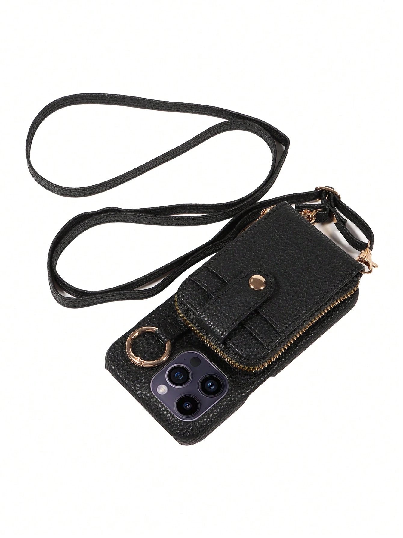 eaacaa 1pc Multi-Functional Diagonal Zipper Accordion Card Holder Wallet Case, PU Leather Phone Case Compatible With Iphone 17 Pro Max/17 Pro/17/17e/Air/16 Pro Max/16/15/14/13/12/11, Series, Anti-Fall