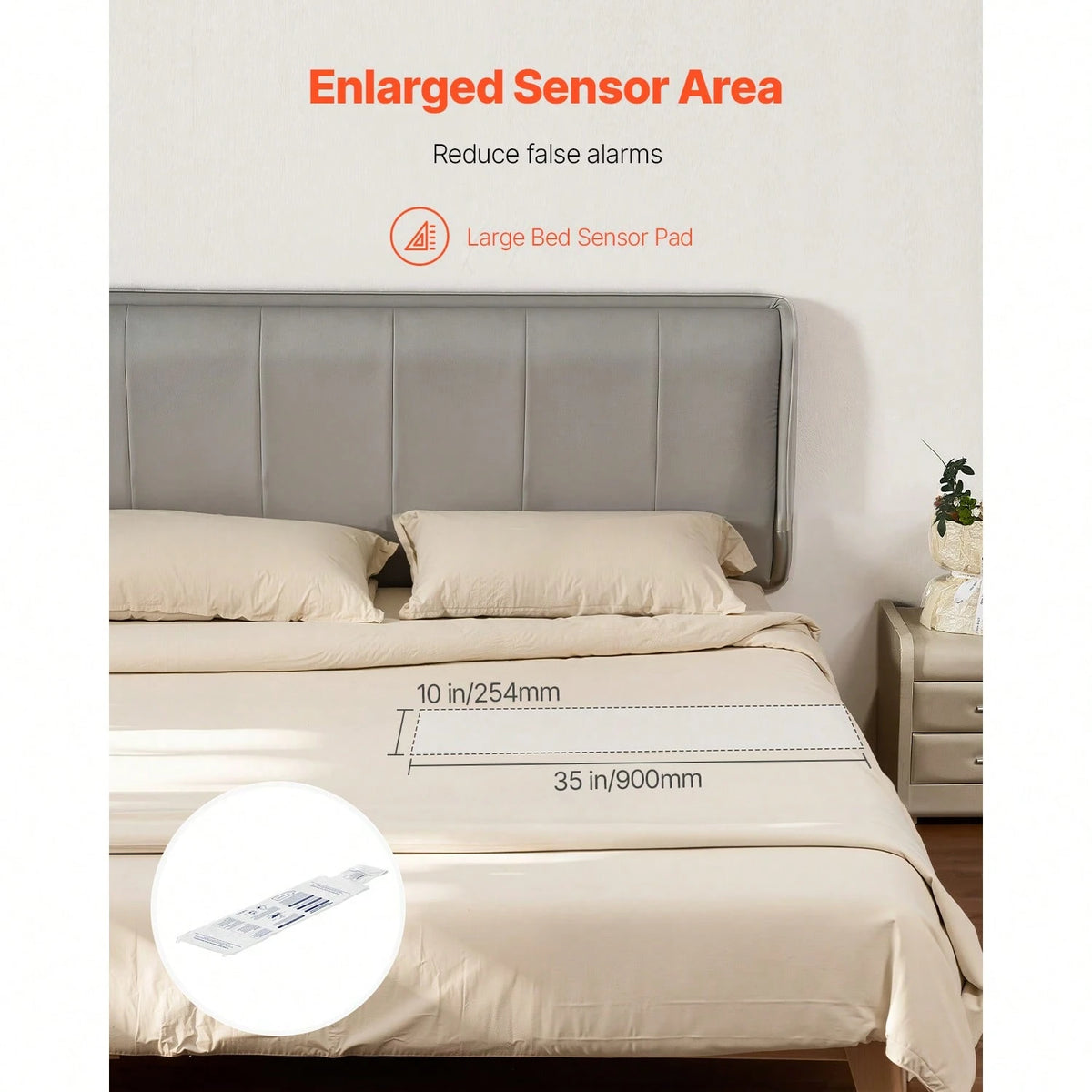 Early Alert Bed Alarm System, Wireless Bed Sensor Pad With Call Button & Pager, Pre-Alert Safety Bed Alarms And Fall Prevention For Elderly, Dementia Patients, And Adults (10 X 35-Inch)