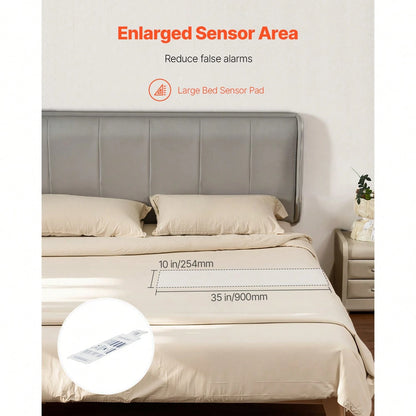 Early Alert Bed Alarm System, Wireless Bed Sensor Pad With Call Button & Pager, Pre-Alert Safety Bed Alarms And Fall Prevention For Elderly, Dementia Patients, And Adults (10 X 35-Inch)