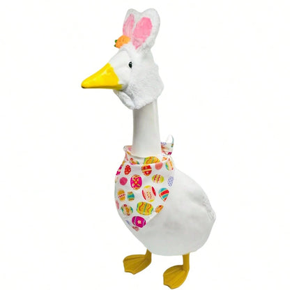 Easter Goose Outfits Lawn Goose Bunny Ears Hat And Easter Egg Bandana Set Holiday Goose Clothes For 23 Goose