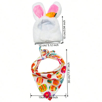 Easter Goose Outfits Lawn Goose Bunny Ears Hat And Easter Egg Bandana Set Holiday Goose Clothes For 23 Goose