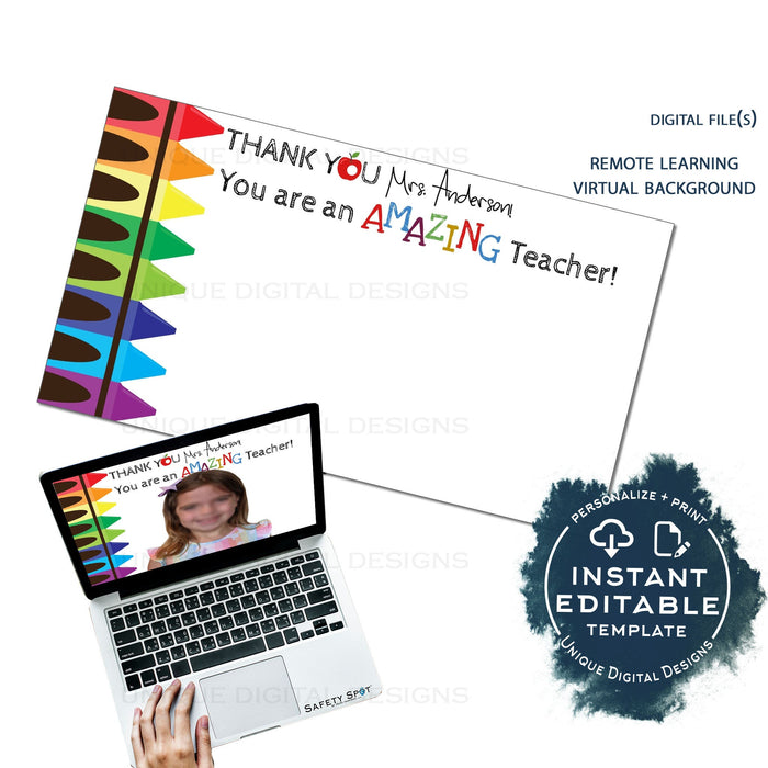 Editable Teacher Appreciation Virtual Background, Teams Virtual Background, Zoom Computer Backdrop School Staff Appreciation Week INSTANT