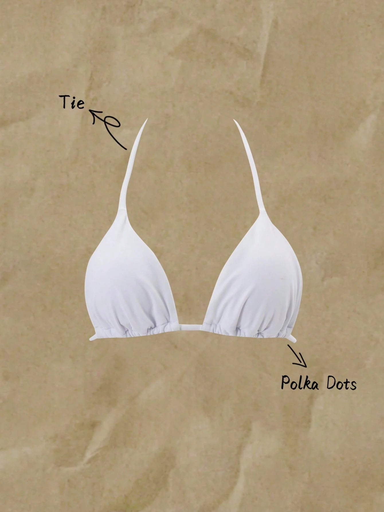 Elavelle Solid Color Halter Twist Back Bikini Top