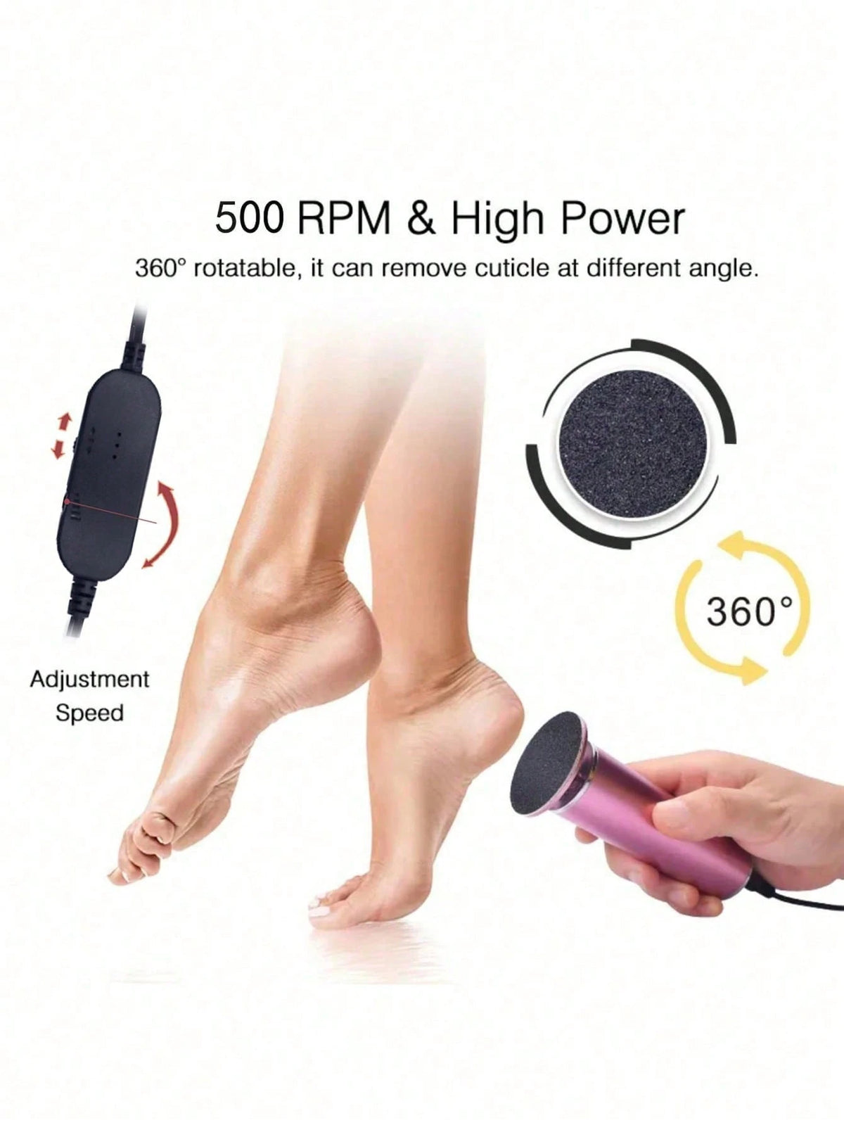 Electric Foot Callus Remover, Electric Foot File For Callus Removal, Best Pedicure Tool, Foot Cleaner, Foot Scrubber For Dead Skin And Dry Heel Cracks