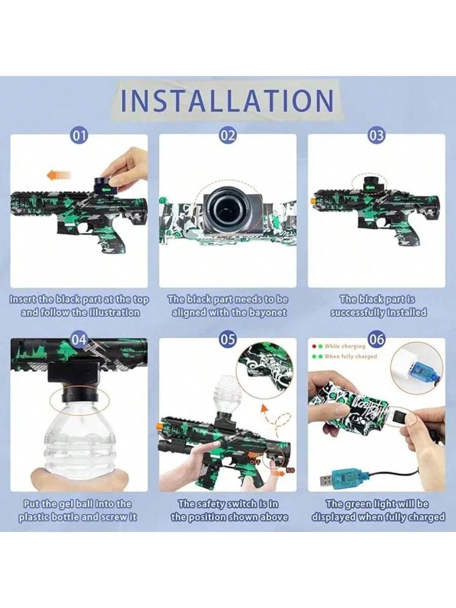 Electric Gel Ball Blaster, Manual & Automatic Gel Ball, Rechargeable Splatter Ball Blaster For Outdoor Activities Team Game